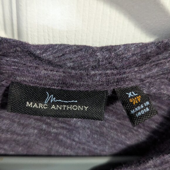 Marc Anthony Purple V-neck T-shirt - Picture 3 of 3